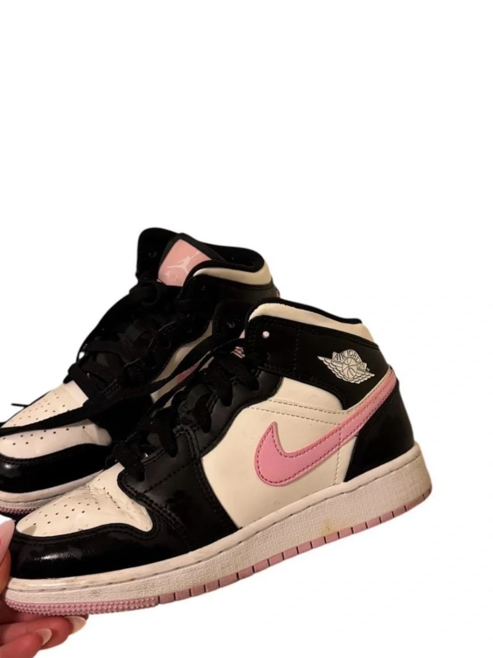 Nike Kids High-Top Sneakers in Pink, Black & Cream